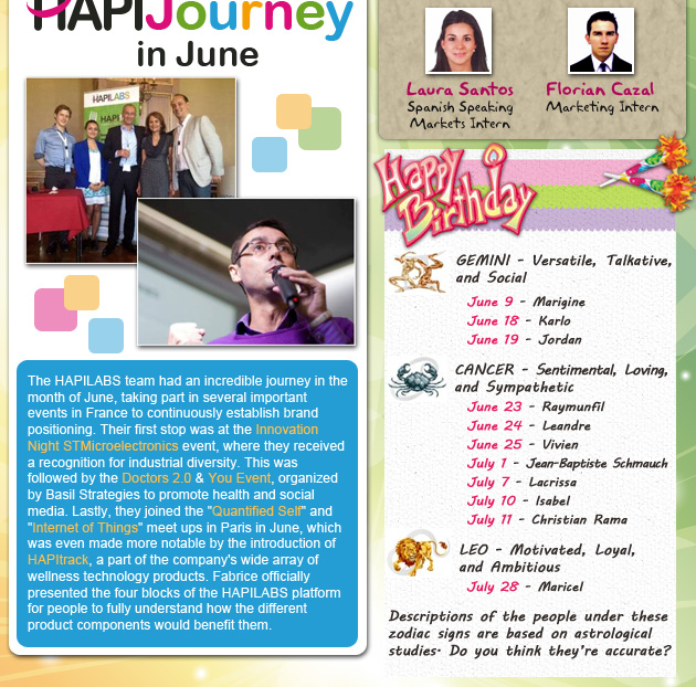 HAPI Journey in June - New faces - Happy birthday
