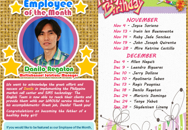 Employee of the Month - Happy birthday