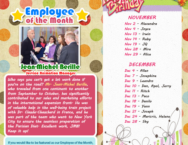 Employee of the Month- Happy birthday