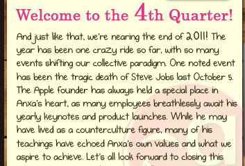 Welcome to the 4th Quarter!