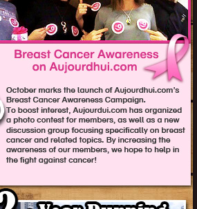 Breast Cancer Awareness on Aujourdhui.com