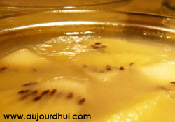 Aspic de kiwi  la poire et agar agar