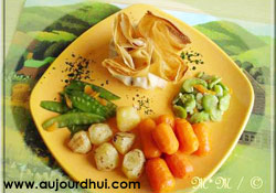 Aum�ni�res de poulet et petits l�gumes