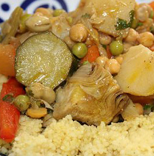 Couscous aux fêves et aux olives