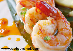 Crevettes sauce piquante
