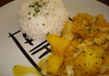 Curry de poulet à l'ananas et timbales de riz