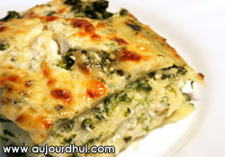 Lasagnes aux pinards et au saumon