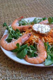 Salade composée aux crevettes 