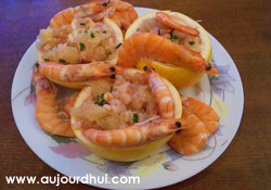 salade du jour : Salade de crevettes au pamplemousse