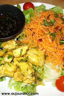 Salade de poulet au curry de Tika