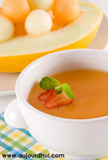 Soupe froide melon-tomate