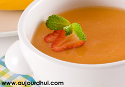 soupe du jour : Soupe froide melon-tomate