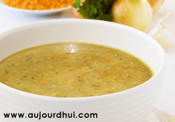 soupe du jour : Soupe de lentilles à la coriandre