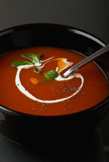 Soupe de tomates  l'orange