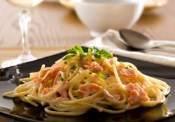 Spaghetti aux deux saumons