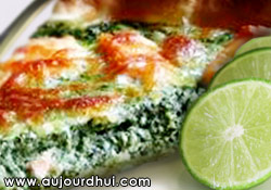 Tarte aux �pinards et au saumon fum�