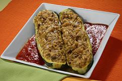 Courgette farcie au boeuf et au chèvre