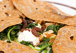Crêpe farcie aux épinards et au chèvre