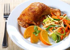 Cuisse de poulet au paprika et à l'orange