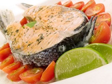 Darnes de saumon aux tomates