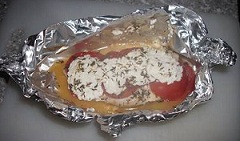 Escalope de dinde à la tomate et au chèvre