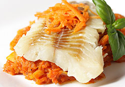 Filet de merlan au coulis de tomate 