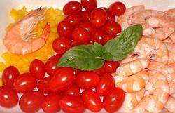 Poêlée de gambas colorées