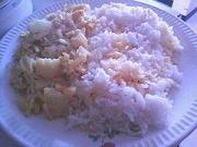 Poêlée de crevettes au soja, chou-fleur et riz