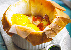 Oeufs au bacon en papillote
