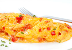 Omelette tomate-poivron