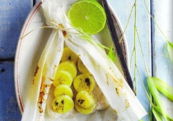 Filets de barbue en papillote exotique 