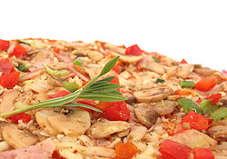 Pizza au bacon et champignons
