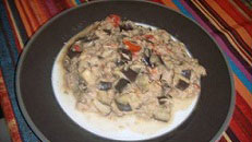 Poêlée d'aubergine au thon et son riz basmati