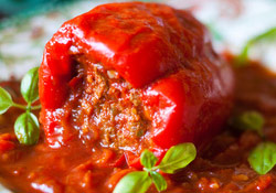 Poivron farci à la bolognaise 