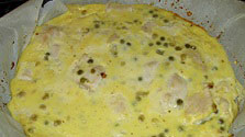 Quiche sans pâte aux petits pois