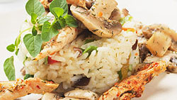 Risotto de poulet et champignons cuisson au lait