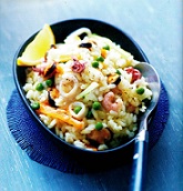 Risotto aux fruits de mer et petits pois