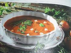 Potage froid à la tomates et herbes aromatiques